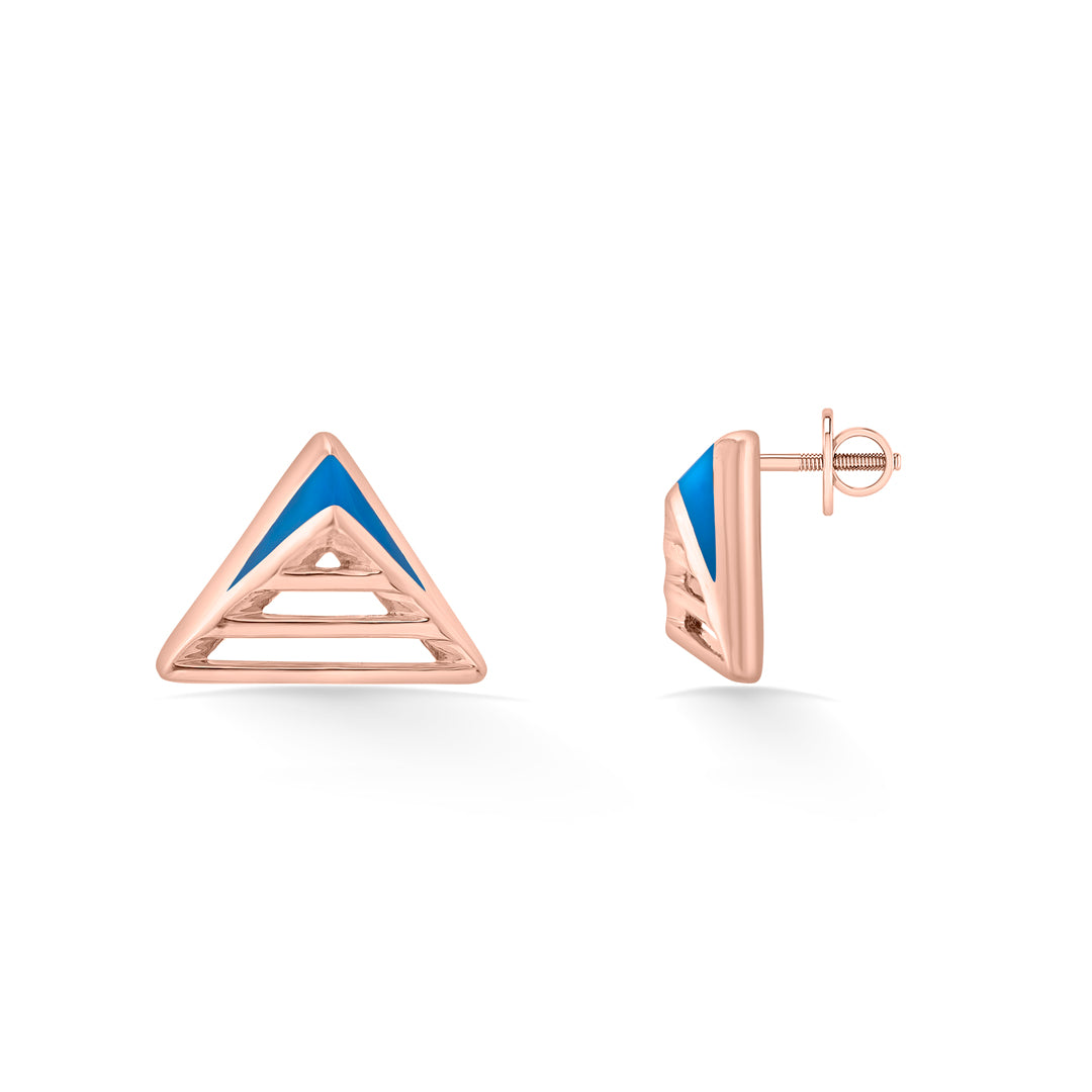 Azure Peak Gold Stud Earrings for Women