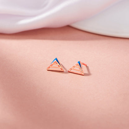 Azure Peak Gold Stud Earrings for Women