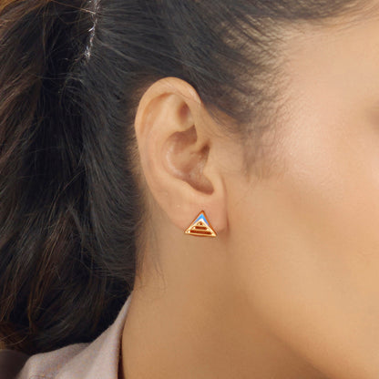 Azure Peak Gold Stud Earrings for Women