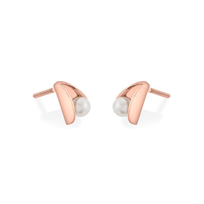 Pearl Pivot Gold Stud Earrings for Women