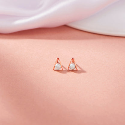 Pearl Pivot Gold Stud Earrings for Women