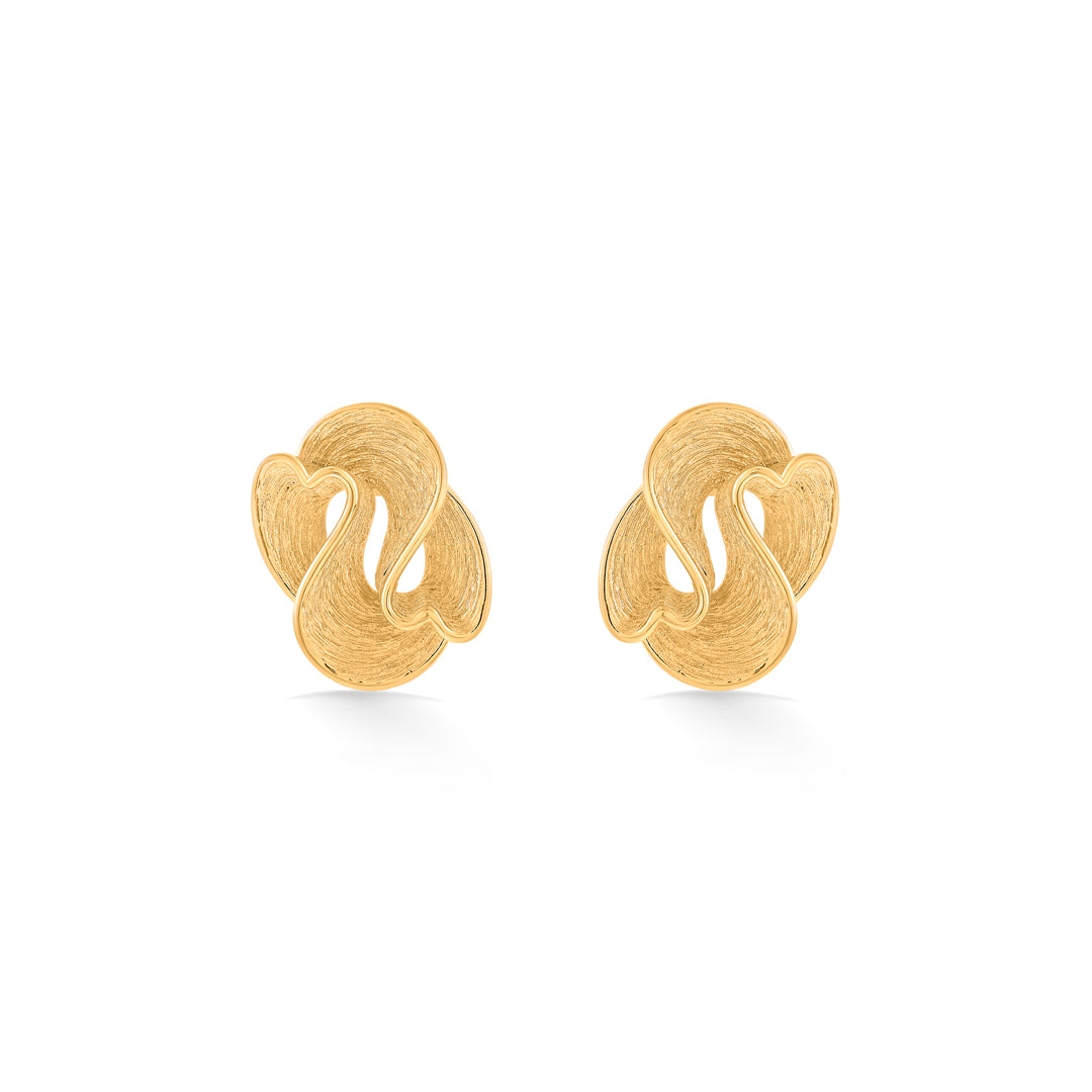 Petal Swirl Gold Stud Earrings for Women
