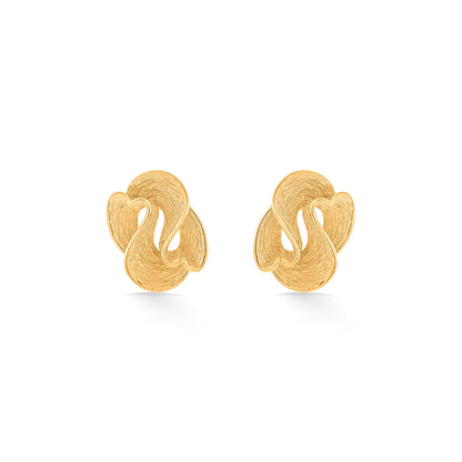 Petal Swirl Gold Stud Earrings for Women