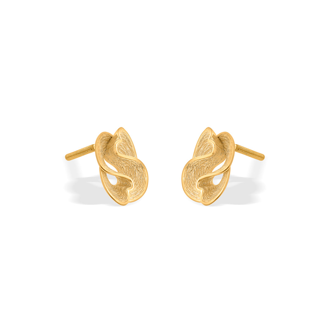 Petal Swirl Gold Stud Earrings for Women