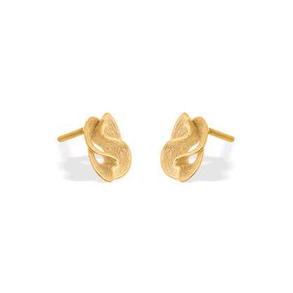 Petal Swirl Gold Stud Earrings for Women
