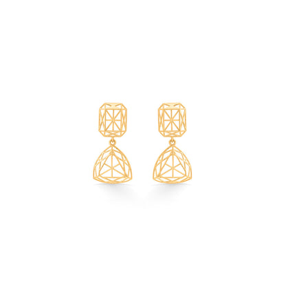 Geometric Cube Gold Drops & Danglers Earrings for Women