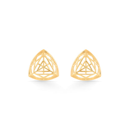 Golden Tri-Weave Gold Stud Earrings for Women