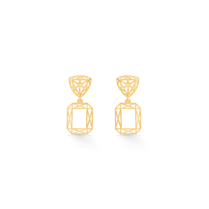 Rectangular Weave Gold Drops & Danglers Earrings for Women