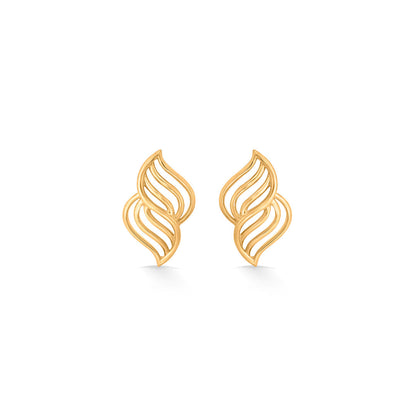 Flame Glow Gold Stud Earrings for Women