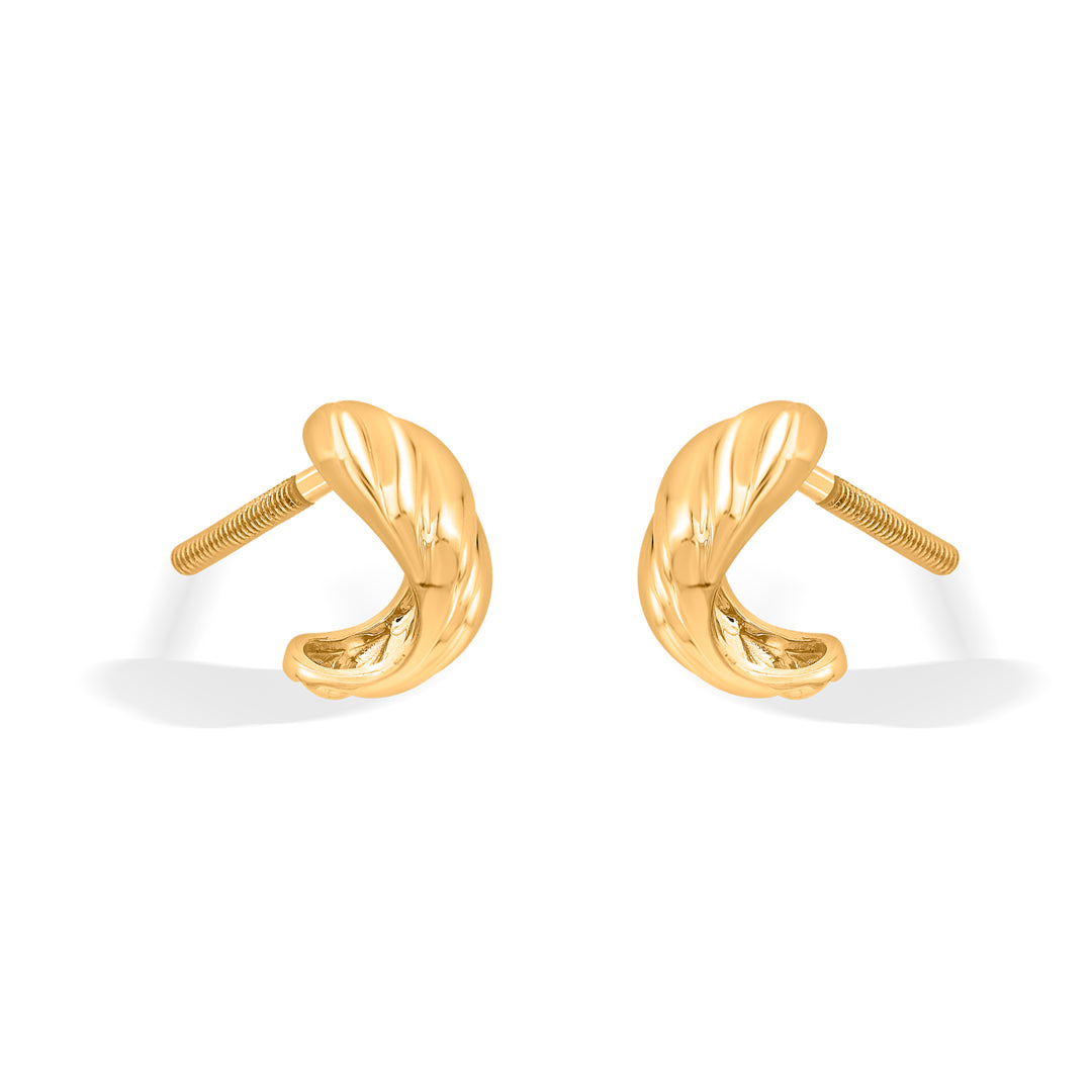 Nature Flow Gold Stud Earrings for Women