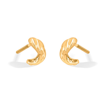 Nature Flow Gold Stud Earrings for Women