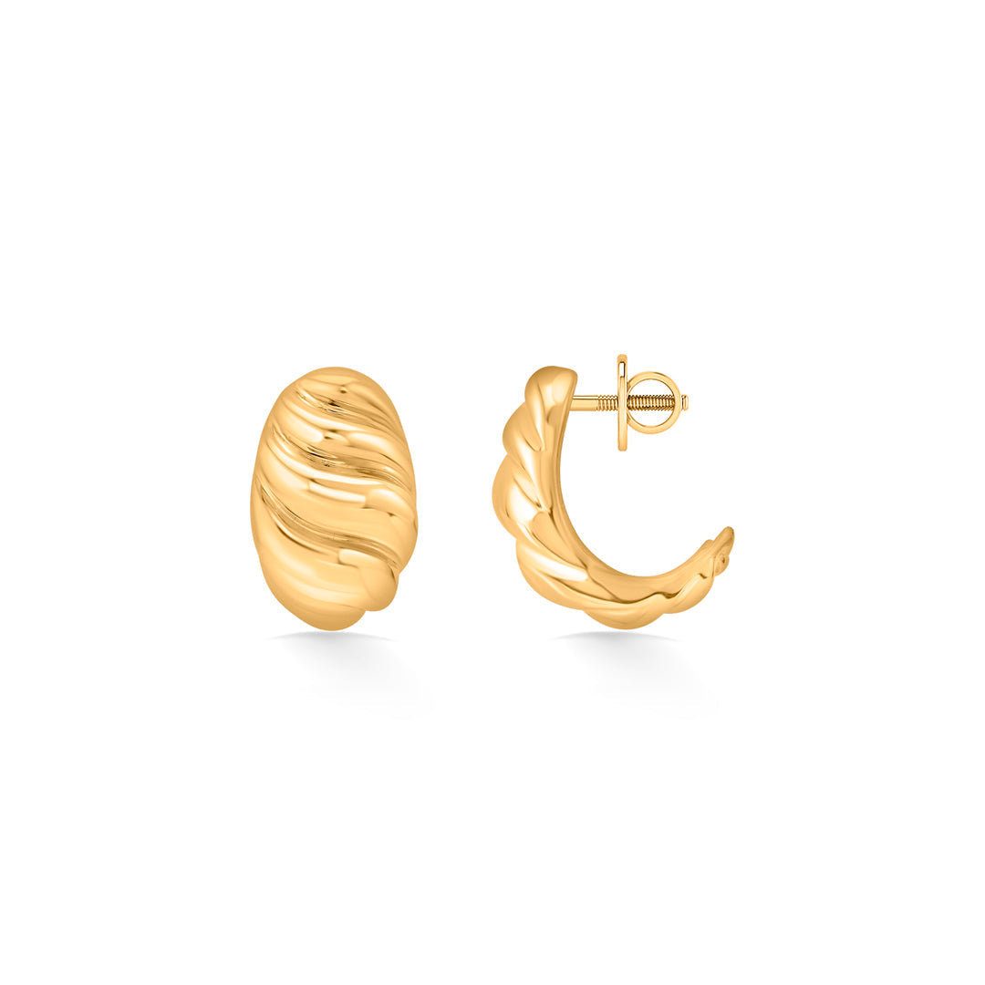 Nature Flow Gold Stud Earrings for Women