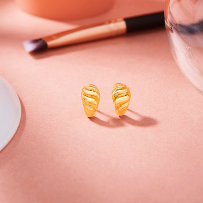Nature Flow Gold Stud Earrings for Women