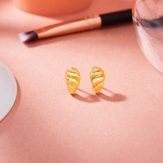 Nature Flow Gold Stud Earrings for Women