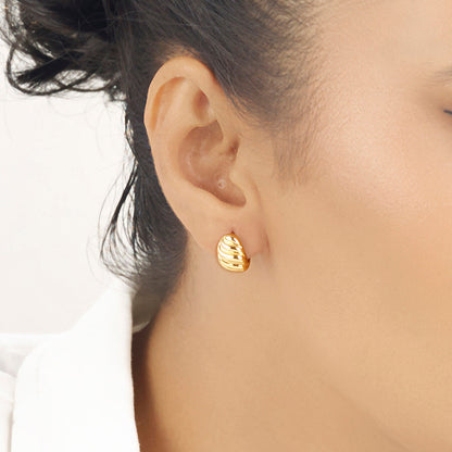 Nature Flow Gold Stud Earrings for Women