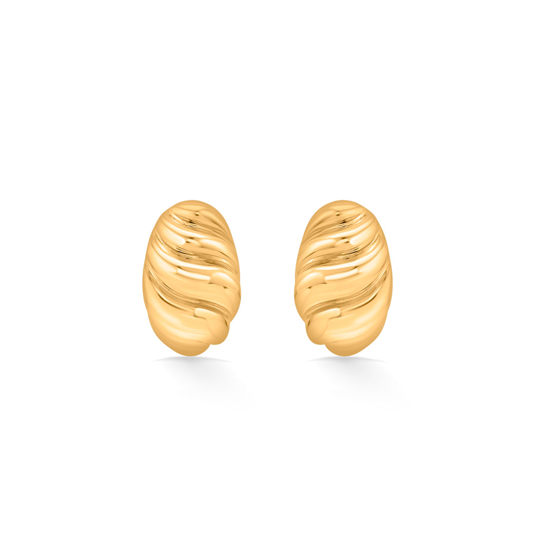 Nature Flow Gold Stud Earrings for Women