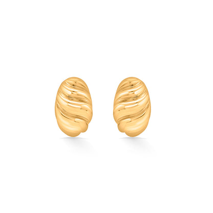Nature Flow Gold Stud Earrings for Women
