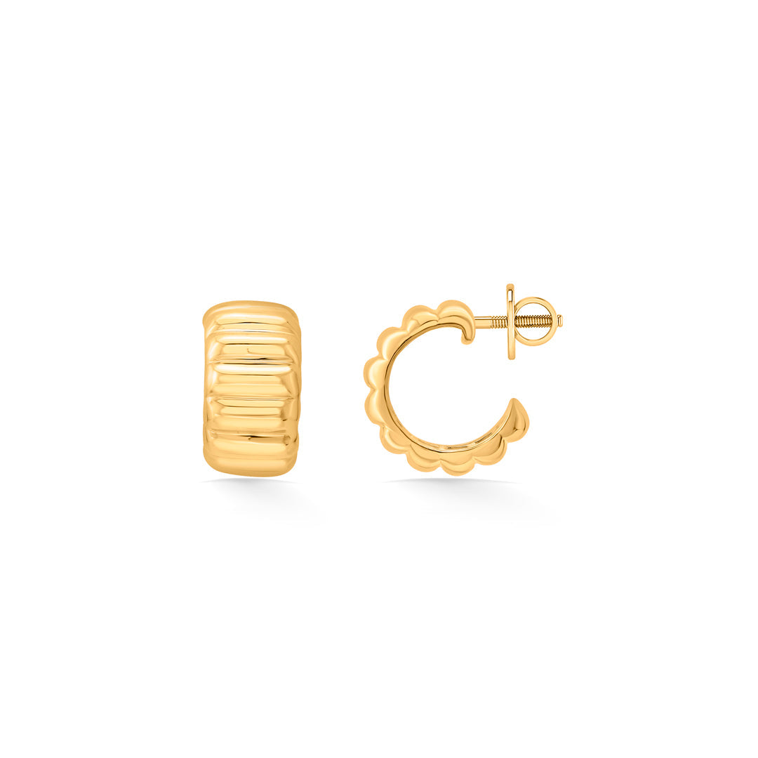 Crown Ridge Gold Hoops & Huggies Earrings for Women