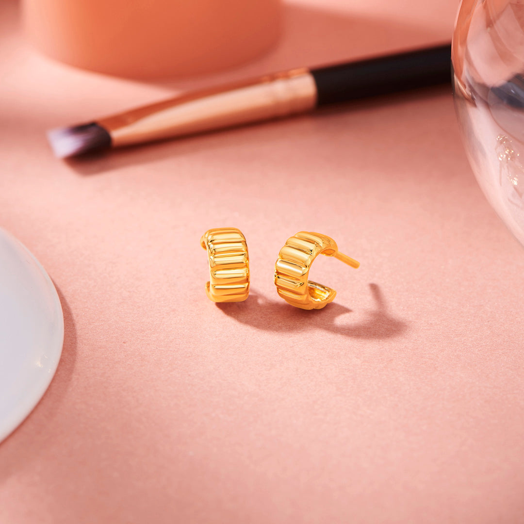 Crown Ridge Gold Hoops & Huggies Earrings for Women