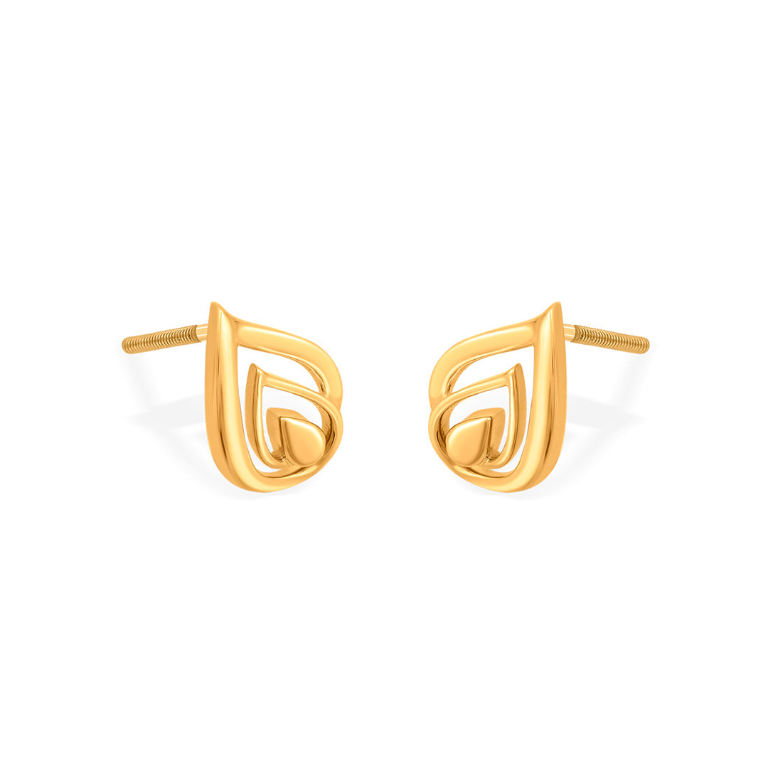 Sculpt Curve Gold Stud Earrings for Women