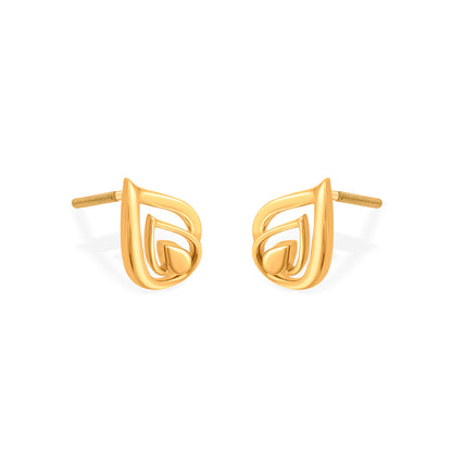 Sculpt Curve Gold Stud Earrings for Women