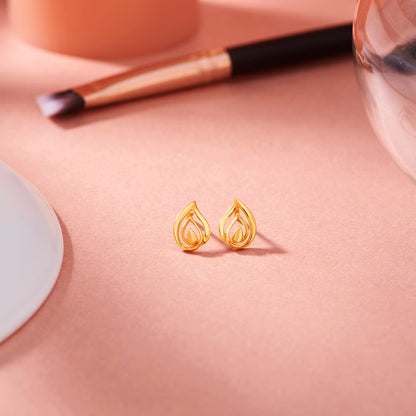 Sculpt Curve Gold Stud Earrings for Women