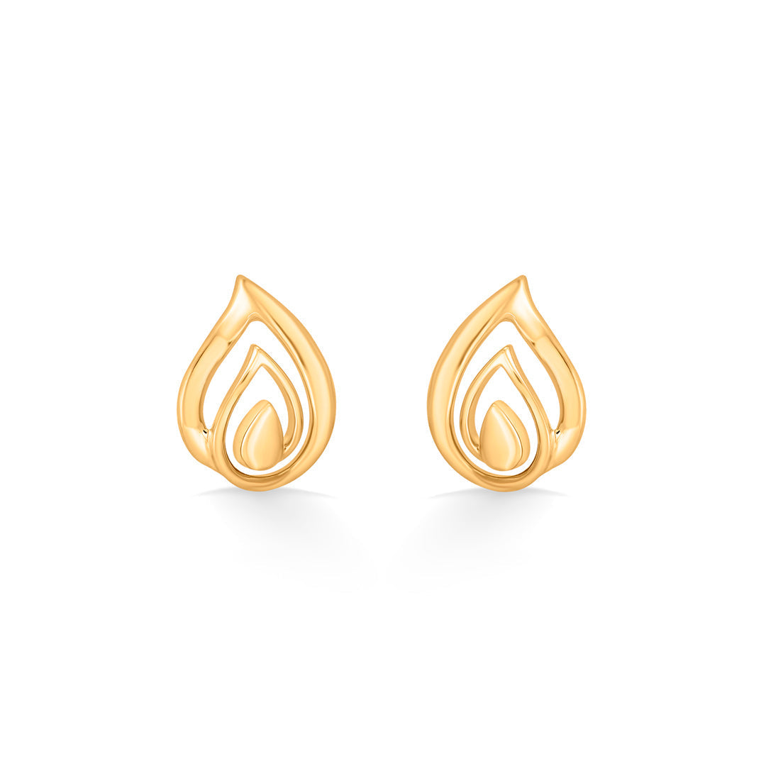 Sculpt Curve Gold Stud Earrings for Women