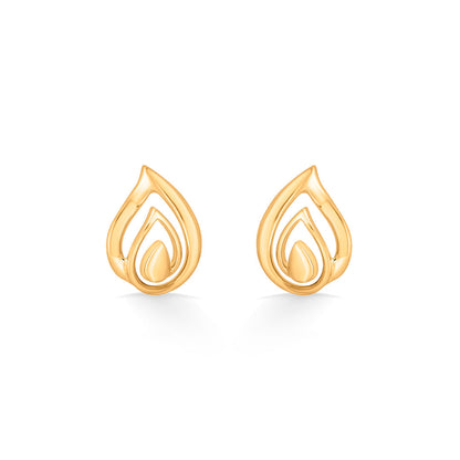 Sculpt Curve Gold Stud Earrings for Women