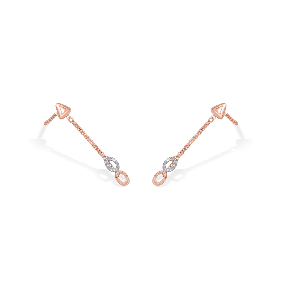 Double Halo Gold Drops & Danglers Earrings for Women