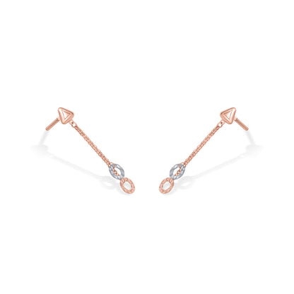 Double Halo Gold Drops & Danglers Earrings for Women