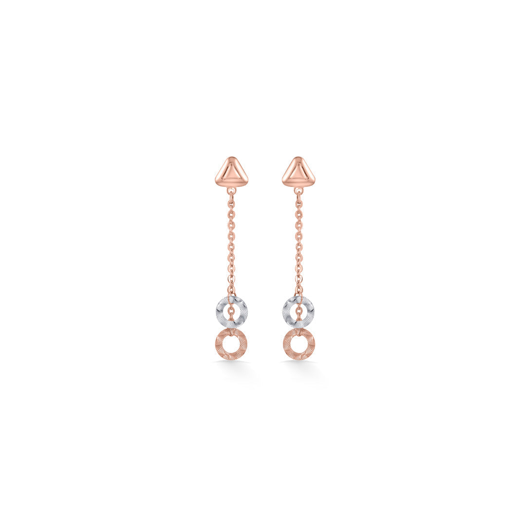 Double Halo Gold Drops & Danglers Earrings for Women