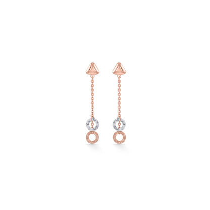 Double Halo Gold Drops & Danglers Earrings for Women