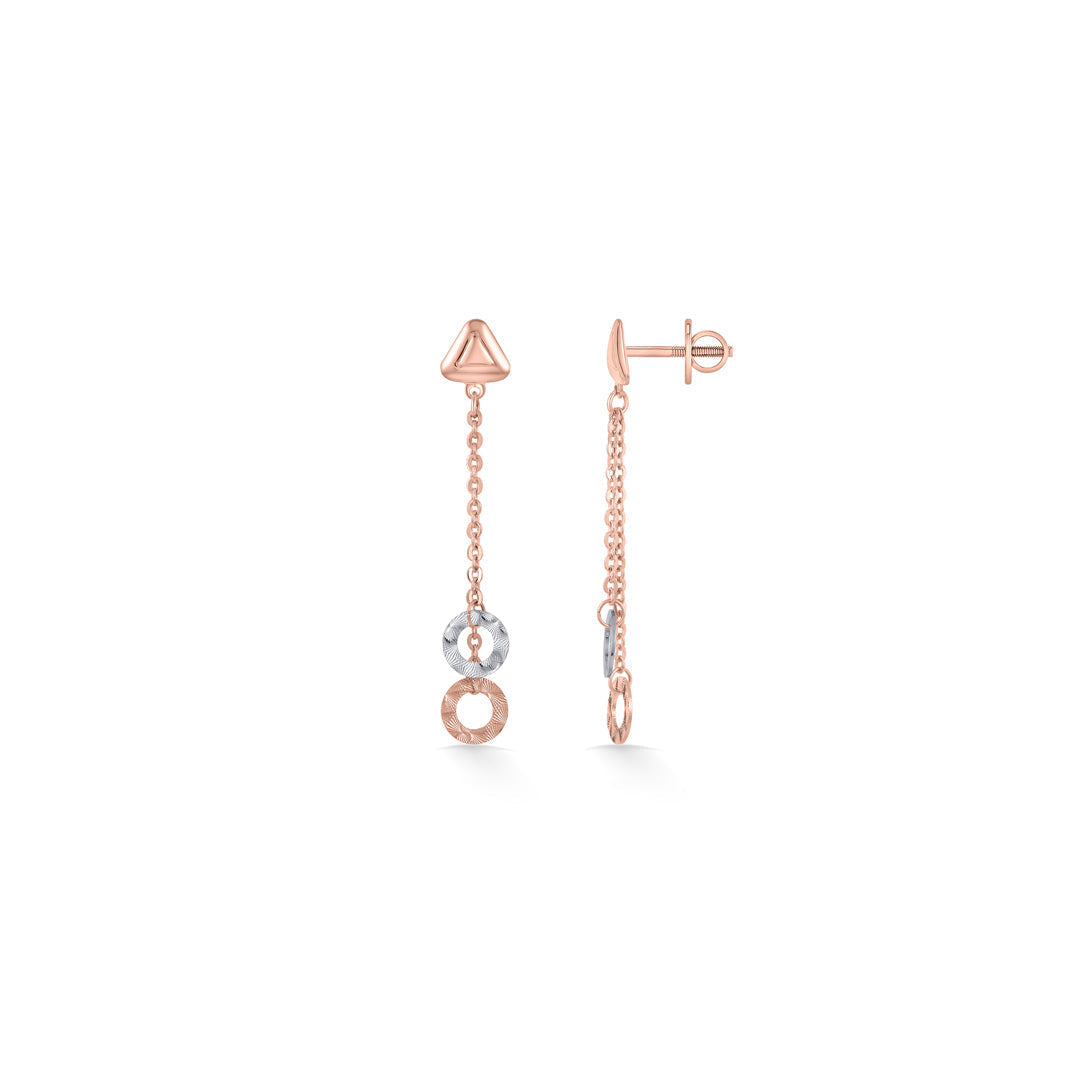 Double Halo Gold Drops & Danglers Earrings for Women