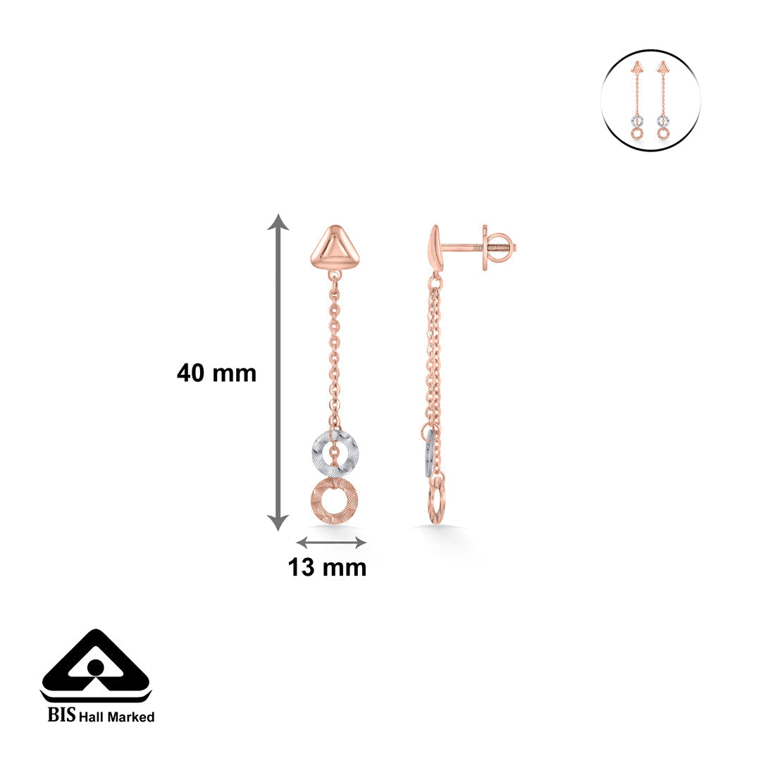 Double Halo Gold Drops & Danglers Earrings for Women