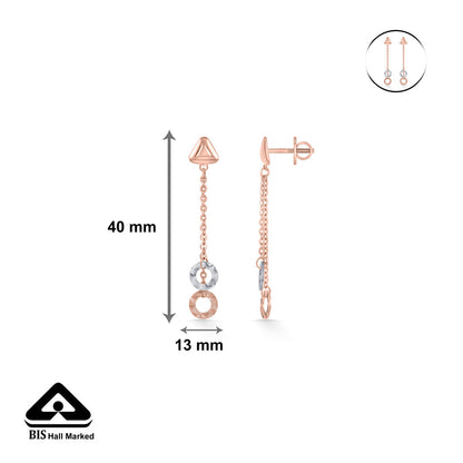 Double Halo Gold Drops & Danglers Earrings for Women