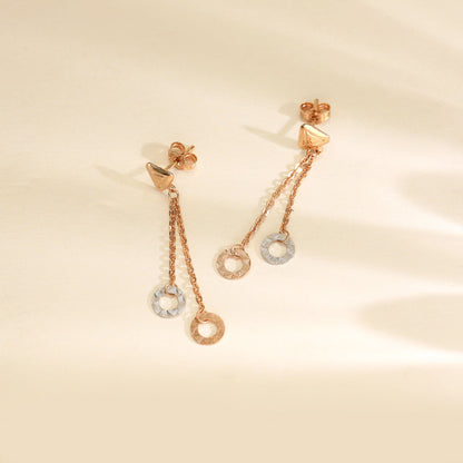 Double Halo Gold Drops & Danglers Earrings for Women