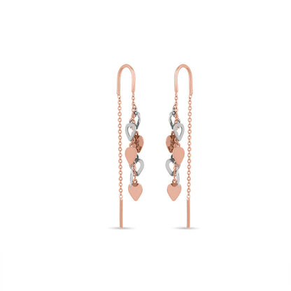 Heart Thread Gold Sui Dhaga Earrings for Women