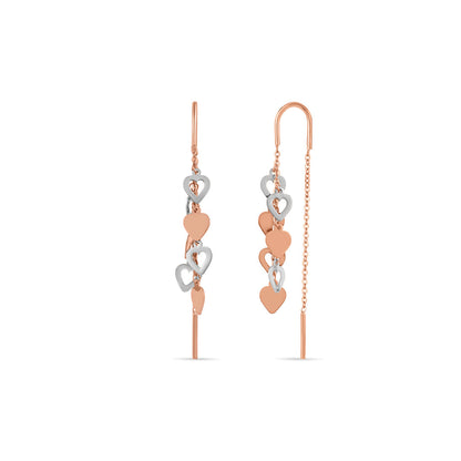 Heart Thread Gold Sui Dhaga Earrings for Women