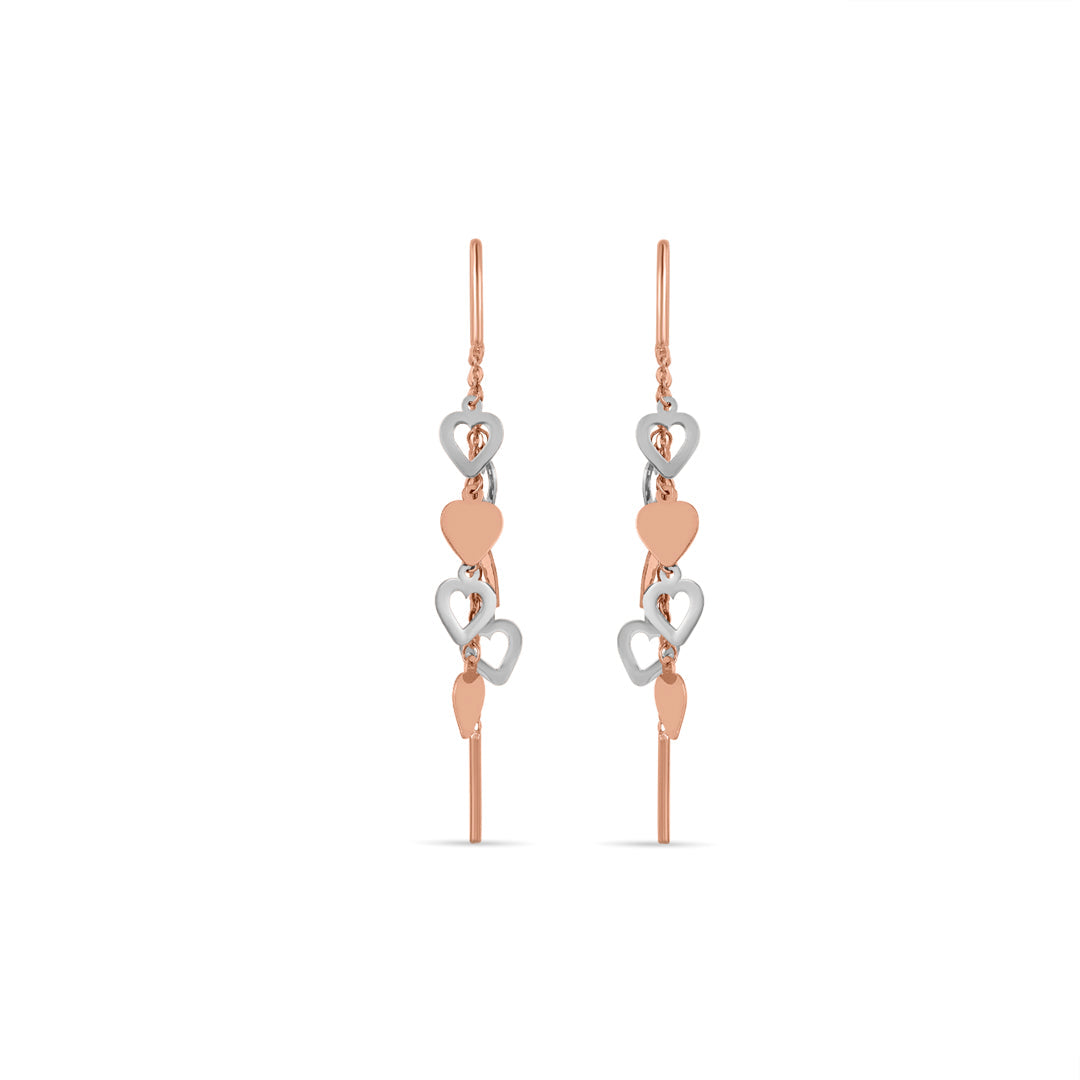 Heart Thread Gold Sui Dhaga Earrings for Women