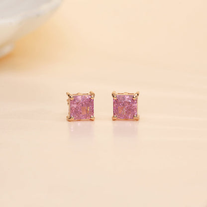 Rosé Shine Gold Stud Earrings for Women