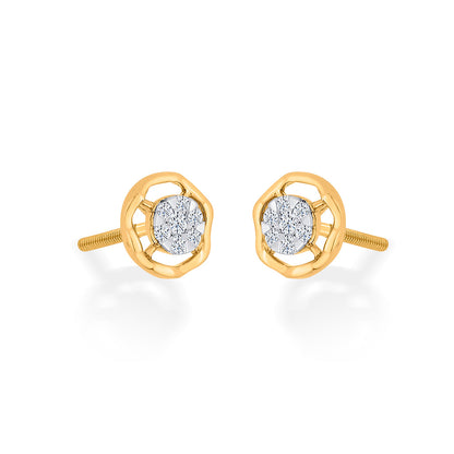 Brilliant Sphere Diamond & Gold Stud Earrings for Women