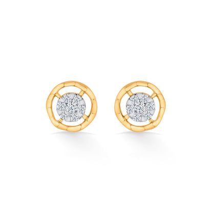 Brilliant Sphere Diamond & Gold Stud Earrings for Women