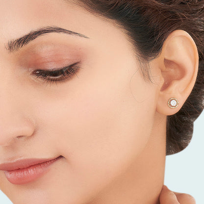 Brilliant Sphere Diamond & Gold Stud Earrings for Women