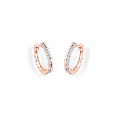 Dual Strand Diamond & Gold Hoops & Huggies Earrings for Women