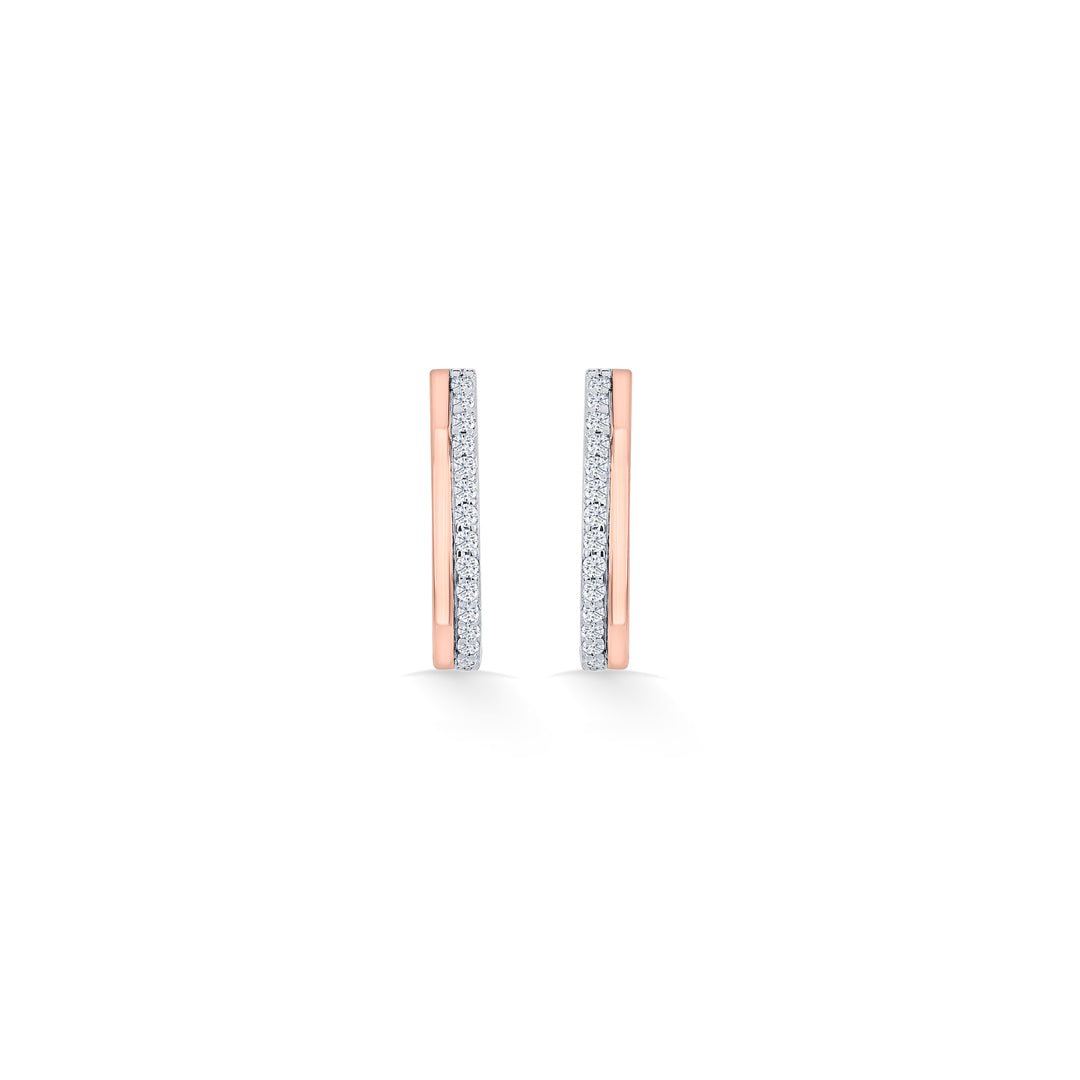Dual Strand Diamond & Gold Hoops & Huggies Earrings for Women