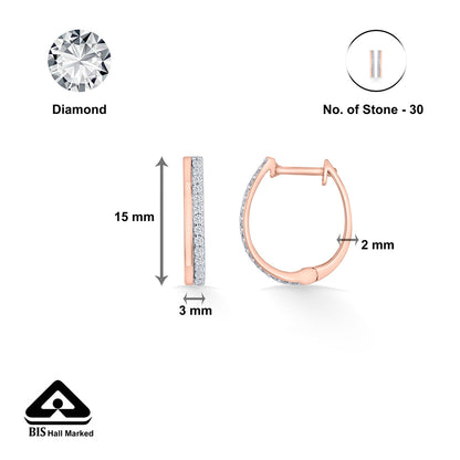 Dual Strand Diamond & Gold Hoops & Huggies Earrings for Women