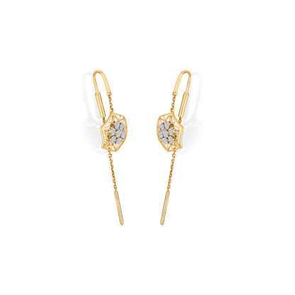 Bloom Luxe Diamond & Gold Sui Dhaga Earrings for Women