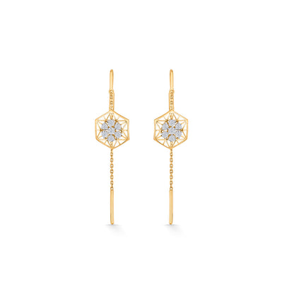 Bloom Luxe Diamond & Gold Sui Dhaga Earrings for Women