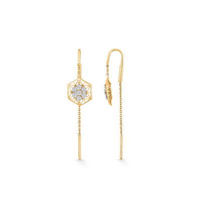 Bloom Luxe Diamond & Gold Sui Dhaga Earrings for Women