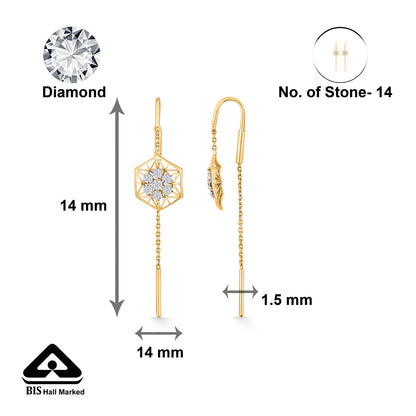 Bloom Luxe Diamond & Gold Sui Dhaga Earrings for Women